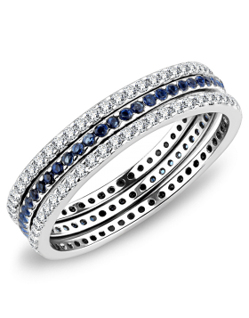 Ring Stainless Steel High polished (no plating) AAA Grade CZ London Blue