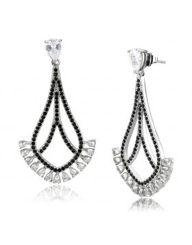 TK3664 - Stainless Steel High polished (no plating) Earrings AAA Grade CZ Clear