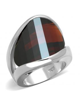 LOS834-10 - 925 Sterling Silver Rhodium Ring AAA Grade CZ Garnet