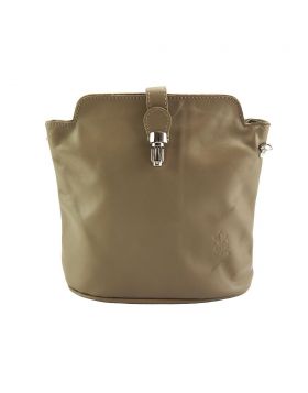 Clara leather Crossbody bag - Taupe