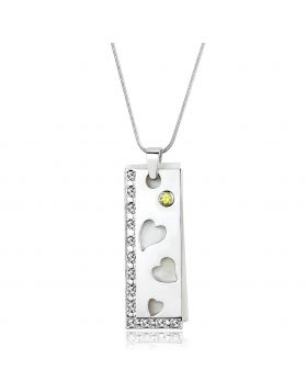 LOS858-16 - 925 Sterling Silver Silver Necklace Precious Stone White