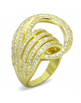 Ring Brass Gold AAA Grade CZ Clear