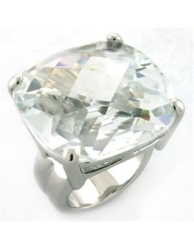 Ring Brass Rhodium AAA Grade CZ Clear