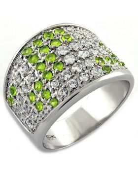 Ring 925 Sterling Silver Rhodium AAA Grade CZ Multi Color