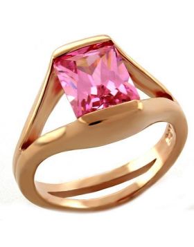 Ring 925 Sterling Silver Rose Gold AAA Grade CZ Rose