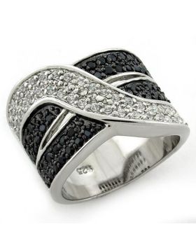 Ring 925 Sterling Silver Special Color AAA Grade CZ Jet