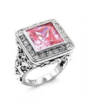 Ring 925 Sterling Silver Rhodium AAA Grade CZ Rose