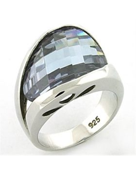 Ring 925 Sterling Silver Rhodium AAA Grade CZ Light Amethyst
