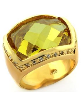 Ring 925 Sterling Silver Gold AAA Grade CZ Topaz