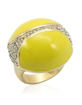 Ring 925 Sterling Silver Gold Top Grade Crystal Clear