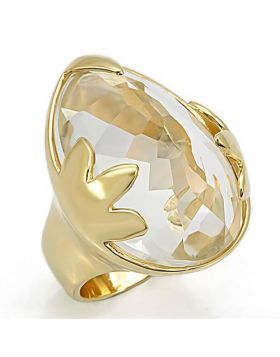 Ring 925 Sterling Silver Gold Genuine Stone Clear