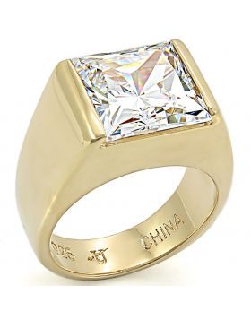 Ring 925 Sterling Silver Gold AAA Grade CZ Clear