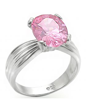 Ring 925 Sterling Silver High-Polished AAA Grade CZ Rose