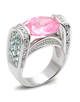 Ring 925 Sterling Silver Silver AAA Grade CZ Rose