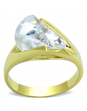 Ring 925 Sterling Silver Gold AAA Grade CZ Clear