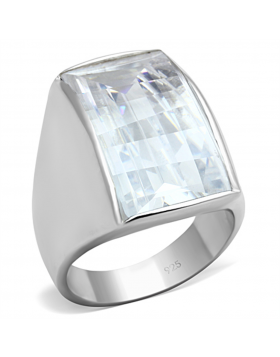 Ring 925 Sterling Silver Silver AAA Grade CZ Clear