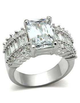 Ring 925 Sterling Silver Silver AAA Grade CZ Clear