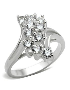 Ring 925 Sterling Silver Silver AAA Grade CZ Clear Round