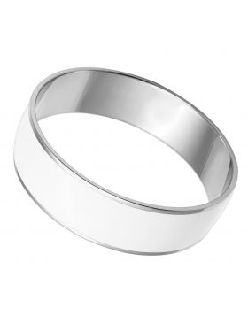 Bangle Stainless Steel High polished (no plating) Epoxy White