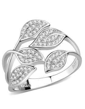 Ring 925 Sterling Silver Rhodium AAA Grade CZ Clear