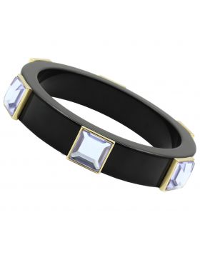 Bangle Brass IP Gold(Ion Plating) Synthetic Light Amethyst Acrylic