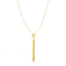 Necklace with Tassel and Love Knot Pendant in 14k Yellow Gold