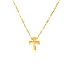 14k Yellow Gold with Cross Pendant-18