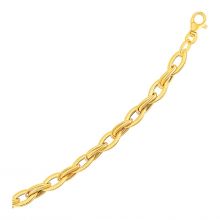 Marquise Link Bracelet in 14k Yellow Gold-7.75''
