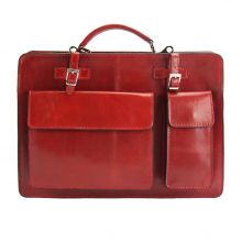 Daniele mini leather briefcase - Red