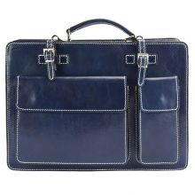 Daniele GM leather briefcase - Blue