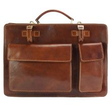 Daniele GM leather briefcase - Brown