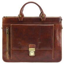 Donato leather Briefcase - Brown