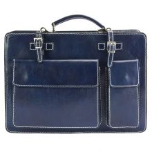 Daniele GM leather briefcase - Blue