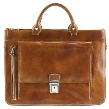 Donato leather Briefcase - Tan