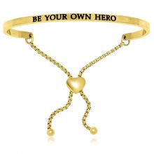Yellow Stainless Steel Be Your Own Hero Adjustable Bracelet