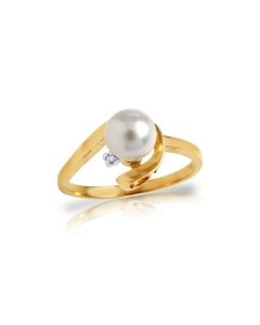 1.01 Carat 14K Gold Ring Natural Diamond Pearl