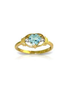 0.96 Carat 14K Gold Rendezvous Blue Topaz Diamond Ring