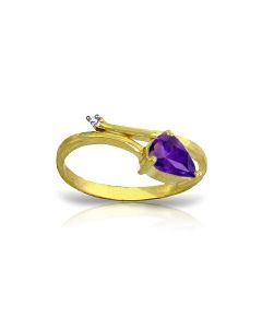 0.83 Carat 14K Gold Ireland Amethyst Diamond Ring