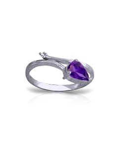 0.83 Carat 14K White Gold You're My Confidence Amethyst Diamond Ring