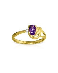 0.46 Carat 14K Gold Ring Diamond Amethyst