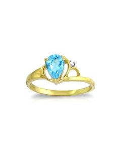 0.66 Carat 14K Gold Unwritten Novel Blue Topaz Diamond Ring