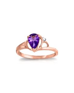 0.66 Carat 14K Rose Gold Victoria Amethyst Diamond Ring
