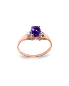 0.76 Carat 14K Rose Gold Brilliance Amethyst Diamond Ring