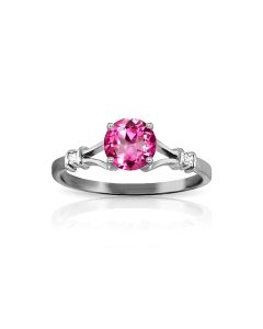 1.02 Carat 14K White Gold Be Original Pink Topaz Diamond Ring