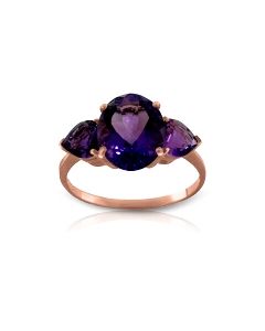 4 Carat 14K Rose Gold Bounty Purple Amethyst Ring