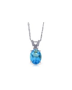 0.85 Carat 14K White Gold Life At Forty Blue Topaz Necklace