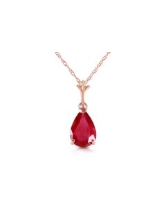 1.75 Carat 14K Rose Gold Pear Ruby Necklace