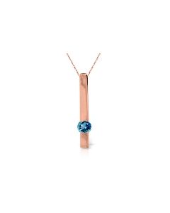0.25 Carat 14K Rose Gold Blue Topaz Necklace