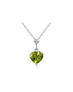 1.15 Carat 14K White Gold Warmer Climate Peridot Necklace
