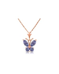 0.6 Carat 14K Rose Gold Butterfly Necklace Tanzanite